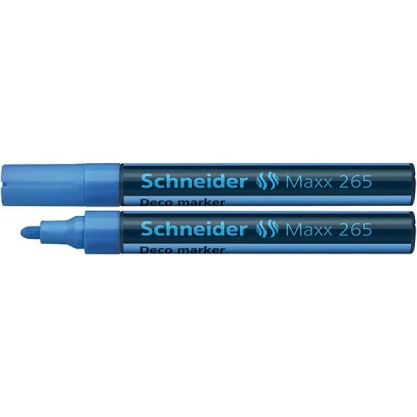 Marker kredowy SCHNEIDER Maxx 265 Deco, okrągły, 2-3mm, zawieszka, jasnoniebieski