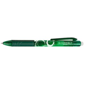 Długopis automatyczny Q-CONNECT , 1,0mm, wymazywalny, zielony