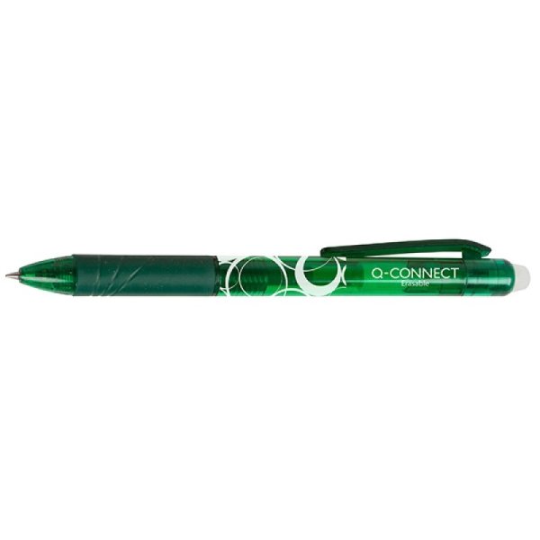 Długopis automatyczny Q-CONNECT , 1,0mm, wymazywalny, zielony
