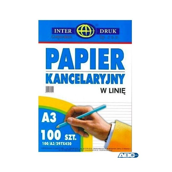 Papier kancelar.A3 linia (100) INTERDRUK