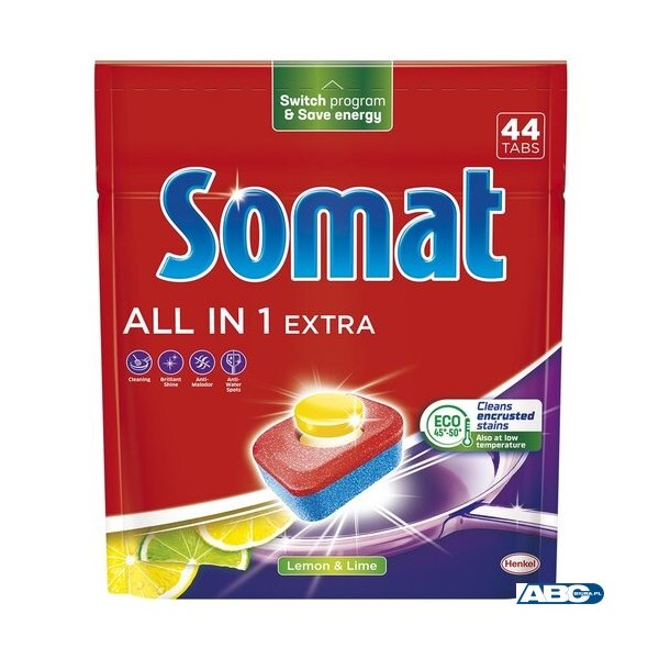 SOMAT Tabletki do zmywarki 44 szt. All in one Extra  Lemon 09251