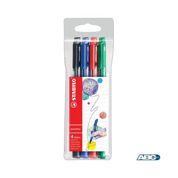 Cienkopis STABILO pointMAX komplet 4szt. 488/4 STABILO