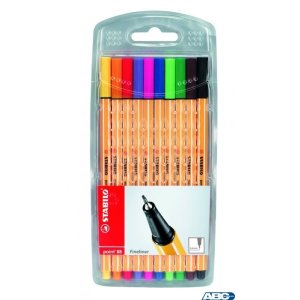 Cienkopis STABILO point 8810 0.4mm zestaw 10szt. w plastikowym etui