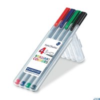 Cienkopis triplus, trójkątny, 0.3 mm, 4 kol. w etui box, Staedtler S 334 SB4