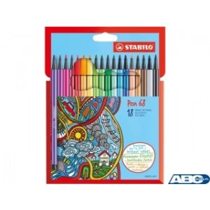 Cienkopis Pen 68 etui kartonowe 18szt  6818-7 STABILO