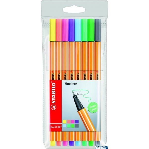 Cienkopis STABILO point 88 komplet 8szt. pastelowy 88/8-01