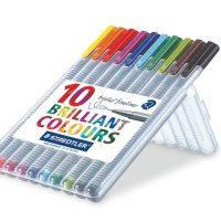Cienkopis triplus, trójkątny, 0.3 mm, 10 kol. w etui box, Staedtler S 334 SB10