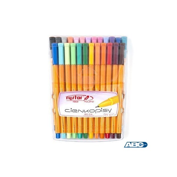 Cienkopis RC-04 RYSTOR etui 25szt mix 403-025