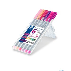 Cienkopis triplus, 0.3 mm, kolory flamingo, 6 szt., w etui, Staedtler S 334 SB6CS6