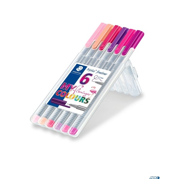 Cienkopis triplus, 0.3 mm, kolory flamingo, 6 szt., w etui, Staedtler S 334 SB6CS6
