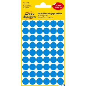 Kółka do zaznaczania niebieskie 3142 Q12 5 ark. Avery Zweckform