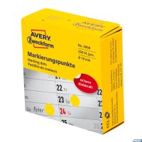 Kółka do zaznaczania żółte 3856 Q19 w rolce trwałe, Avery Zweckform