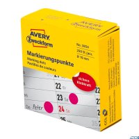 Kółka do zaznaczania różowe 3854 Q19 w rolce trwałe, Avery Zweckform