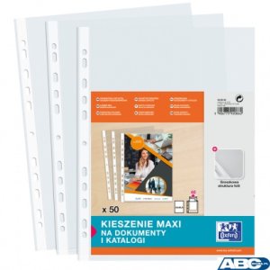 Koszulki groszkowe, poszerzane A4 +  MAXI 90mic. (50szt) 400005483 OXFORD