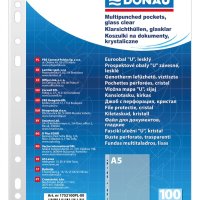 Koszulki na dokumenty DONAU, PP, A5, krystal, 50mikr., 100szt.