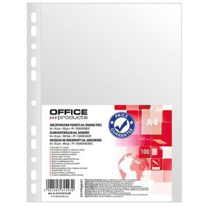 Koszulki na dokumenty OFFICE PRODUCTS, PP, A4, groszkowe, 50mikr., 100szt.