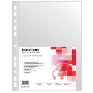 Koszulki na dokumenty OFFICE PRODUCTS, PP, A4, groszkowe, 40mikr., 100szt.