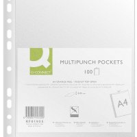 Koszulki na dokumenty Q-CONNECT, PP, A4, groszkowe, 50mikr., 100szt.