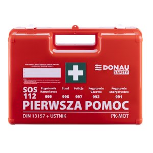Apteczka DONAU SAFETY, plastikowa, K-15.2  + A, pomarańczowa