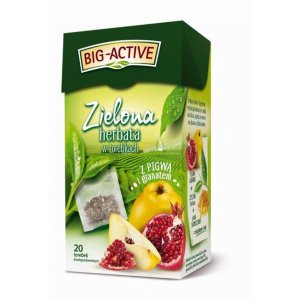 Herbata BIG ACTIVE, zielona z pigwą i granatem, 20 torebek