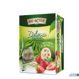 Herbata BIG-ACTIVE TRUSKAWKA-GRAVIOLA zielona 20 kopert / 34g