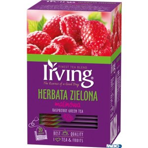 Herbata IRVING malina 20 kopert 1,5g zielona