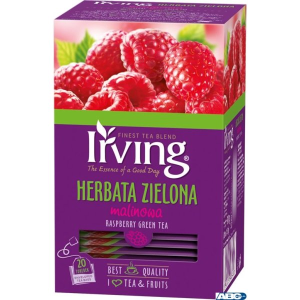 Herbata IRVING malina 20 kopert 1,5g zielona