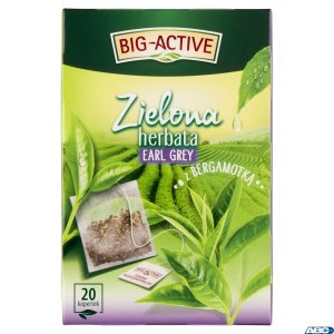 Herbata BIG-ACTIVE EARL GREY z bergamotką zielona 20 kopert / 30g