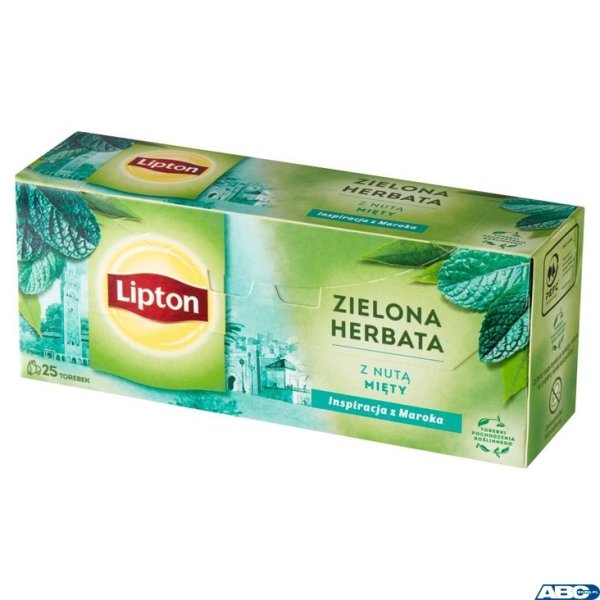 Herbata LIPTON GREEN MINT 25 torebek zielona z nutą mięty