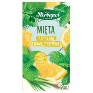 Herbapol herbatka ziołowo-owocowa o smaku mięta z cytryną i trawą cytrynową 20x1,5g