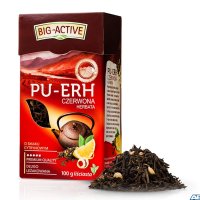 Herbata BIG-ACTIVE PU-ERH czerwona liściasta o smaku cytrynowym 100g