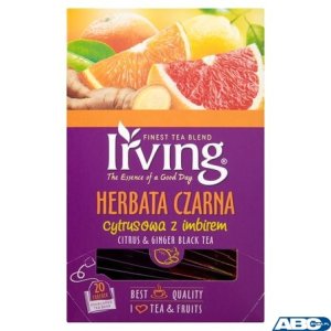 Herbata IRVING cytrusowa z imbirem 20 kopert 1,5g czarna