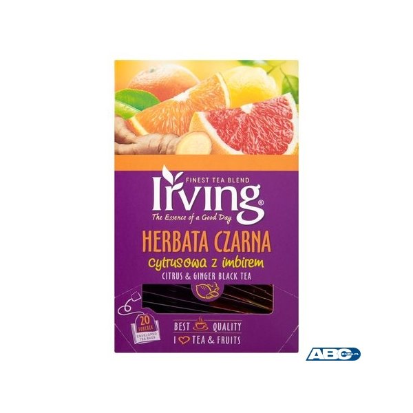 Herbata IRVING cytrusowa z imbirem 20 kopert 1,5g czarna