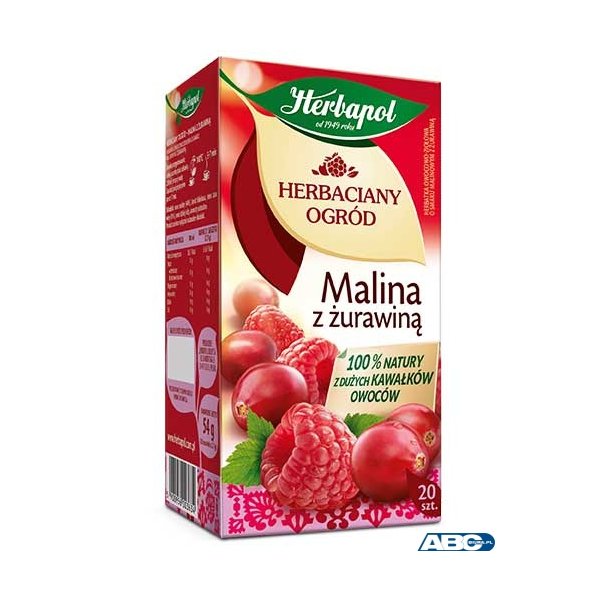Herbata HERBAPOL MALINA Z ŻURAWINĄ czarna 20t