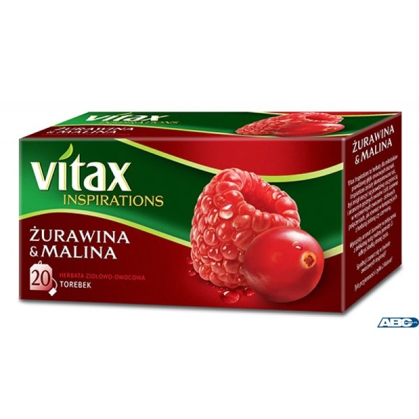 Herbata VITAX INSPIRATIONS Żurawina&Malina (20 saszetek) 40g zawieszka