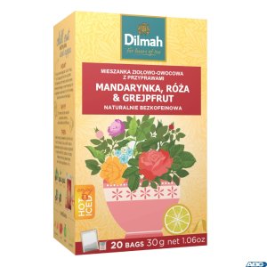 Herbata DILMAH mandarynka, róża i grejpfrut 20t ziołowo-owocowa