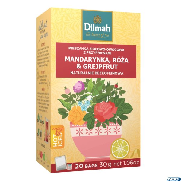 Herbata DILMAH mandarynka, róża i grejpfrut 20t ziołowo-owocowa