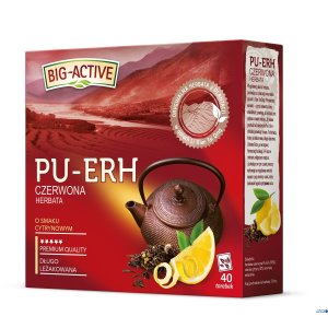 Herbata BIG-ACTIVE PU-ERH czerwona o smaku cytrynowym 40 torebek / 72g