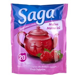 Herbata SAGA, malinowa, 20 torebek