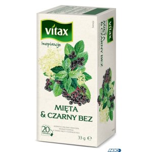 Herbata VITAX INSPIRATIONS Mięta & Czarny Bez 20t *1,65g ziołowa bez zawieszki
