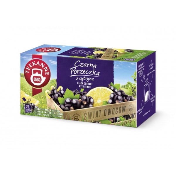 Herbata TEEKANNE World of Fruits, Czarna Porzeczka, 20 kopert