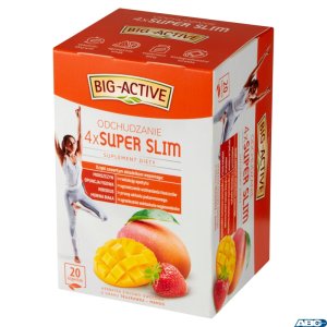 Herbata BIG-ACTIVE Suplement Diety 4x Super Slim 20x2g truskawka i mango