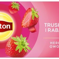 Herbata LIPTON owocowa, truskawka i rabarbar, 20 torebek