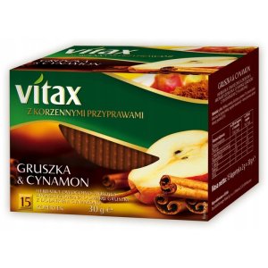 Herbata VITAX owocowo-ziołowa, gruszka i cynamon, 15 kopert