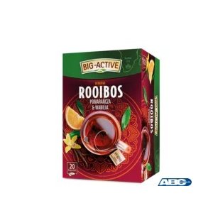 Herbata BIG-ACTIVE Rooibos pomarańcza i wanilia 20t czerwona