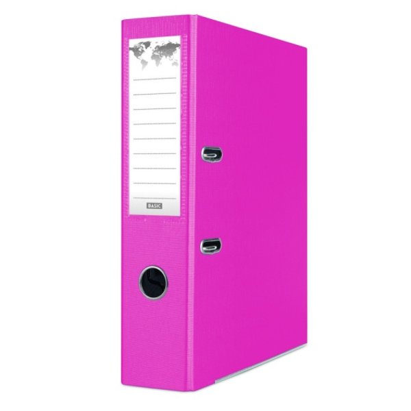 Segregator BASIC-S z szyną, PP, A4/75mm, różowy