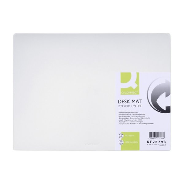 Podkładka na biurko Q-CONNECT, PP, 500x630mm, transparentna