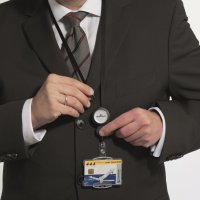 Mechanizm do identyfikatorów z wyciąganą taśmą  Czarny JOJO PLUS 822901 DURABLE