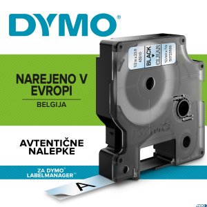 Taśma DYMO D1 - 12 mm x 7 m, czarny  /  przezroczysty S0720500 do drukarek etykiet