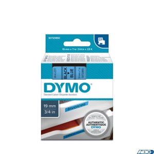 Taśma DYMO D1 - 19 mm x 7 m, czarny  /  niebieski S0720860 do drukarek etykiet (X)